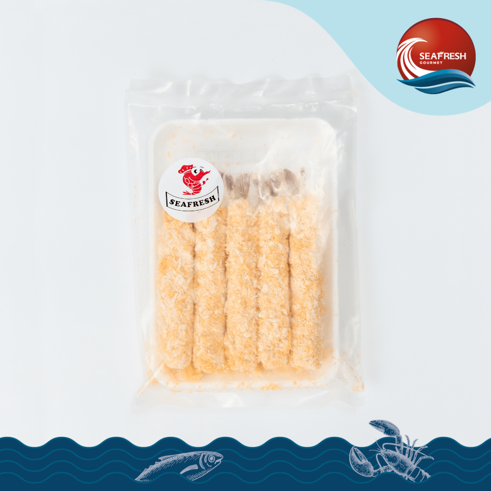 กุ้งชุบเกล็ดขนมปังแช่แข็ง (ตอปิโดชีส) Frozen Breaded Cheese Torpedo Shrimp 20 G/5 PCS