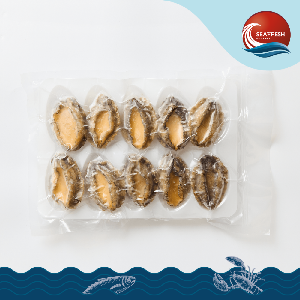 หอยเป่าฮื้อลวกแช่แข็ง Frozen Whole Blanched Abalone 25 G/10 PCS