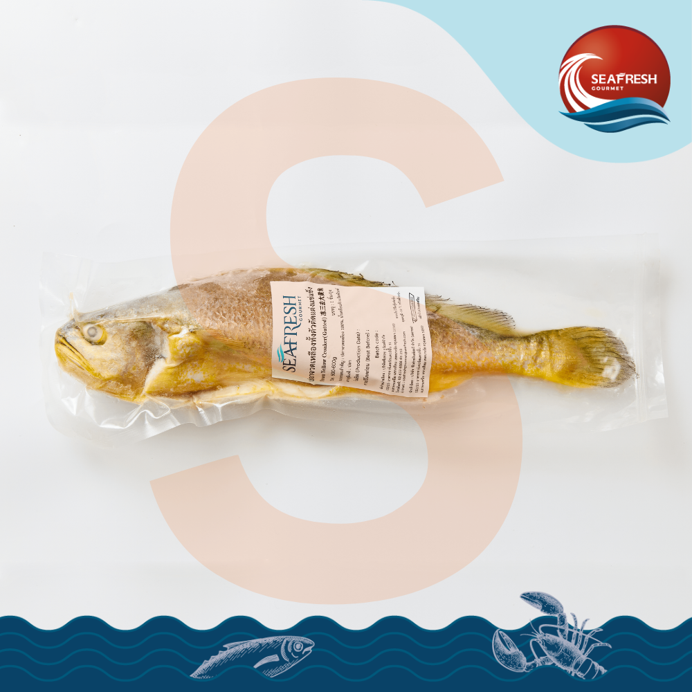 ปลาจวดเหลืองทั้งตัวตัดแต่งแช่แข็ง 
Frozen Whole Round Yellow Croaker (Gutted) 500-600 G
