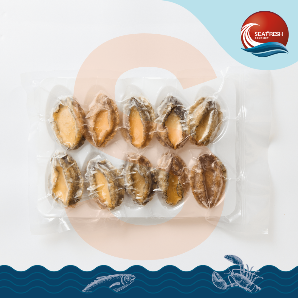 หอยเป่าฮื้อลวกแช่แข็ง 
Frozen Whole Blanched Abalone 25 G/10 PCS